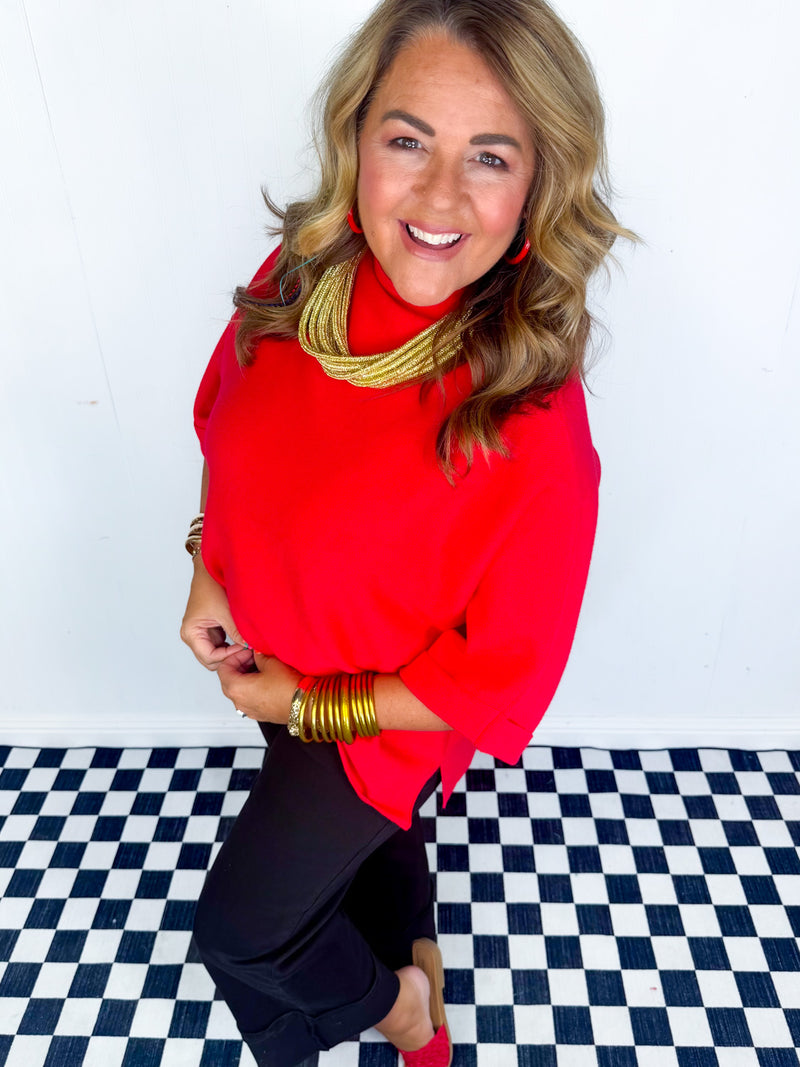Winning In Red Sweater Top