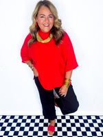 Winning In Red Sweater Top