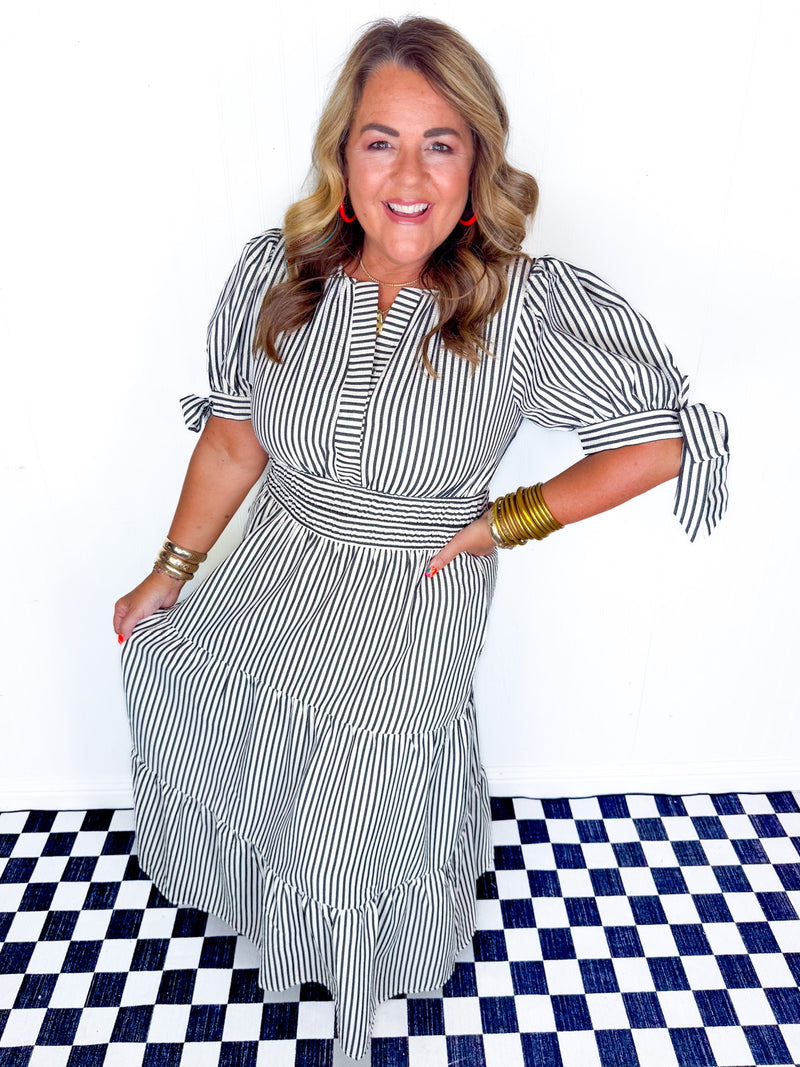 Sideline Chic Midi Dress