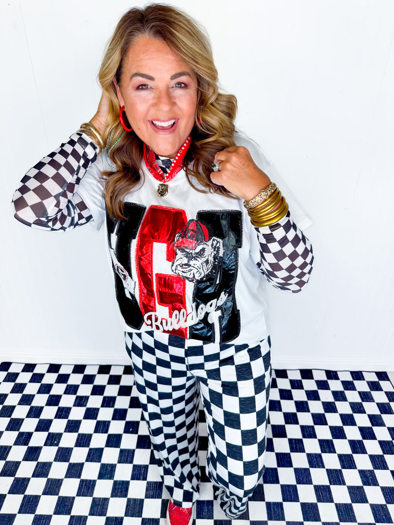 Queen of Sparkles- UGA Metallic Word with Icons Tee