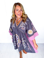 Dusty Plum Embroidered Dress