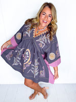 Dusty Plum Embroidered Dress