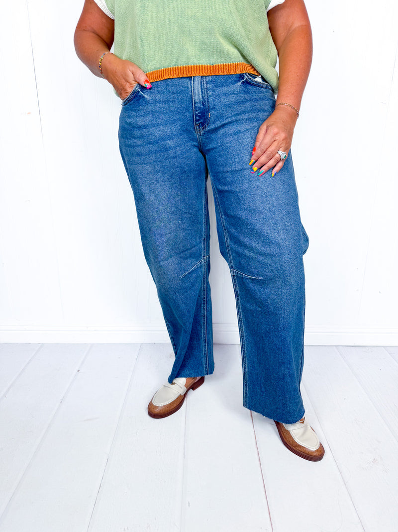 Everly Mid Rise Barrel Jeans
