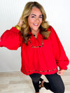 Rouge Bubble Sleeve Top