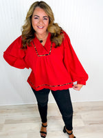 Rouge Bubble Sleeve Top