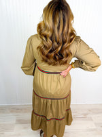 Traditional Taupe Button Down Dress