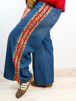 Leopard & Denim Wide Leg Pants