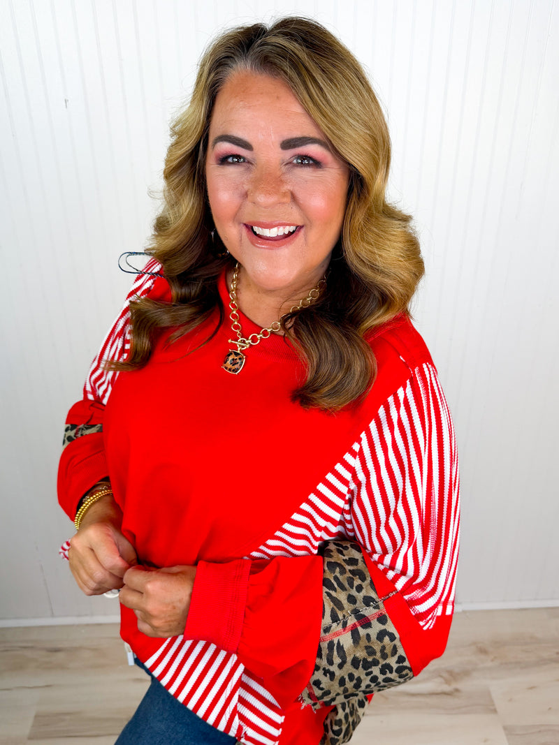 Spicy Striped Leopard Top