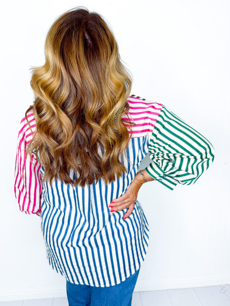 Breezy Stripes Button Down