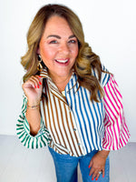 Breezy Stripes Button Down