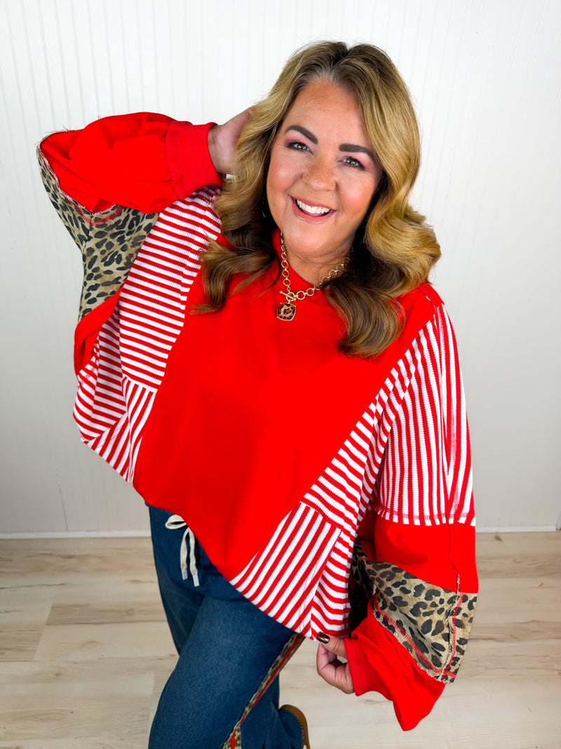 Spicy Striped Leopard Top