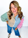 Breezy Stripes Button Down