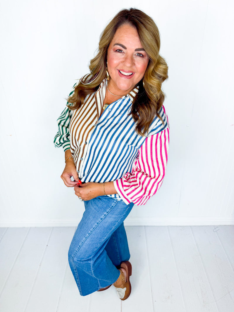 Breezy Stripes Button Down