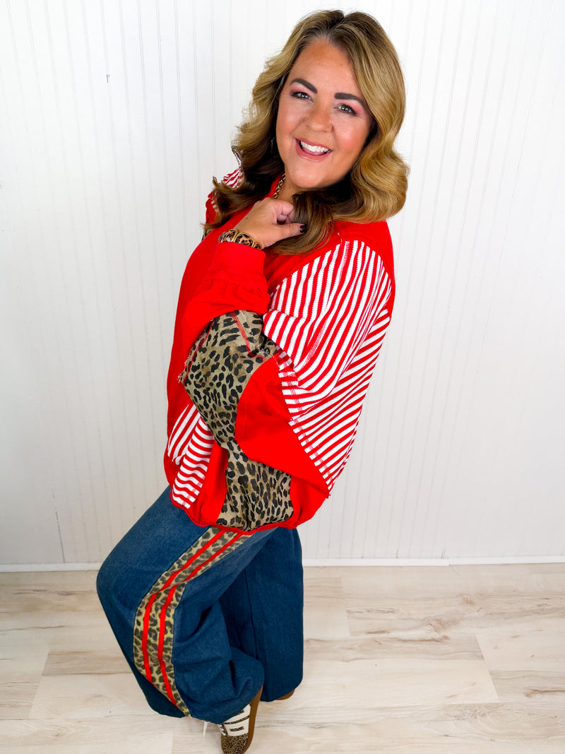 Spicy Striped Leopard Top