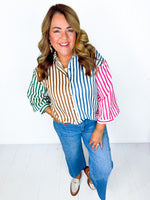 Breezy Stripes Button Down