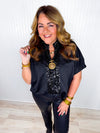 Shimmer and Sleigh Top- Black