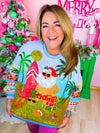 QOS- Vintage Beach Santa Sweatshirt