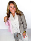 Brownie and Blush Button Down
