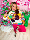 QOS- Vintage Cowboy Santa Sweatshirt ￼