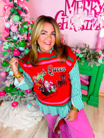 QOS- Sleigh Queen Striped Top