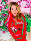 QOS- Sleigh Queen Striped Sweater