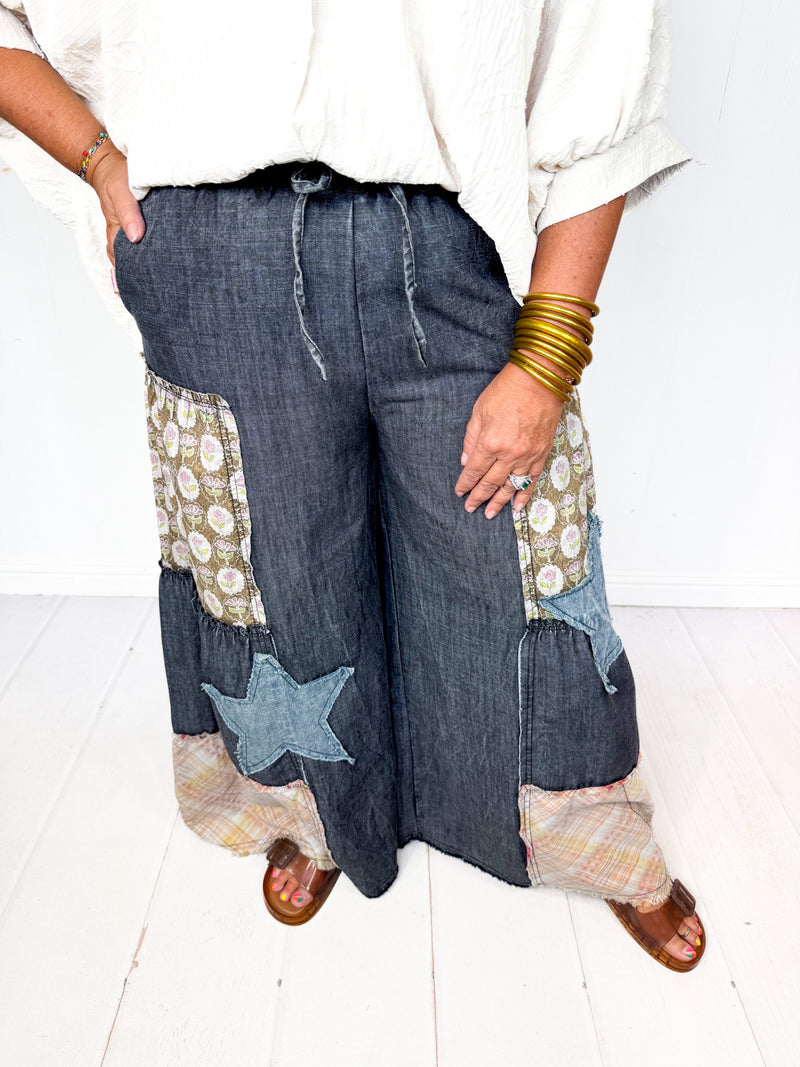 Gracie Wide Leg Patchwork Pants