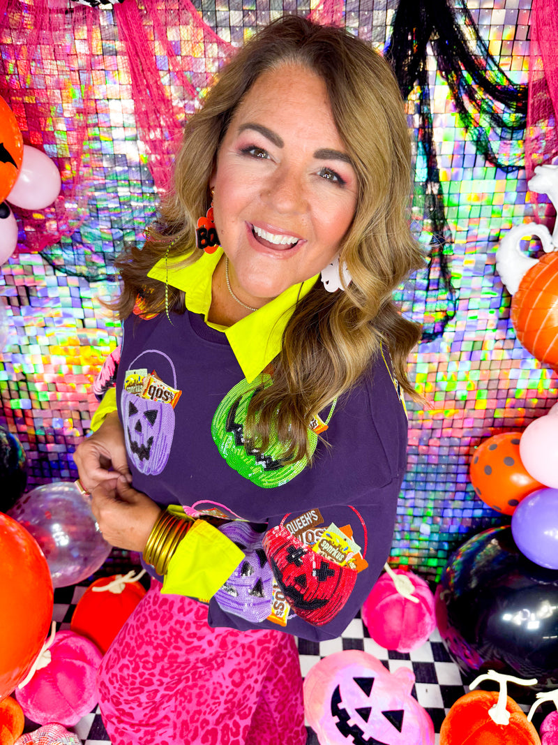 QOS- Candy In Halloween Basket Sweatshirt