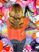 Metallic Magic Sleeveless Sweater- Orange