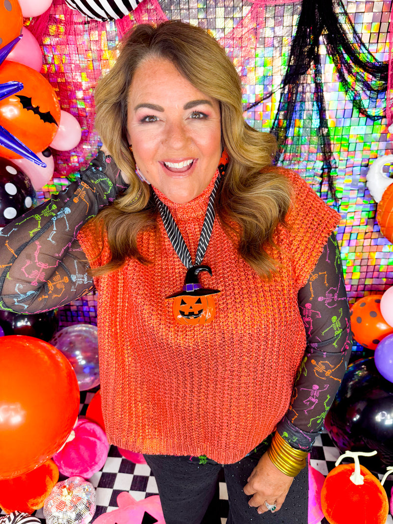 Spooky Skeleton Mesh Layering Top