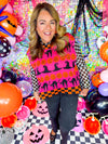 QOS- Pink, Orange Halloween Sweater Top
