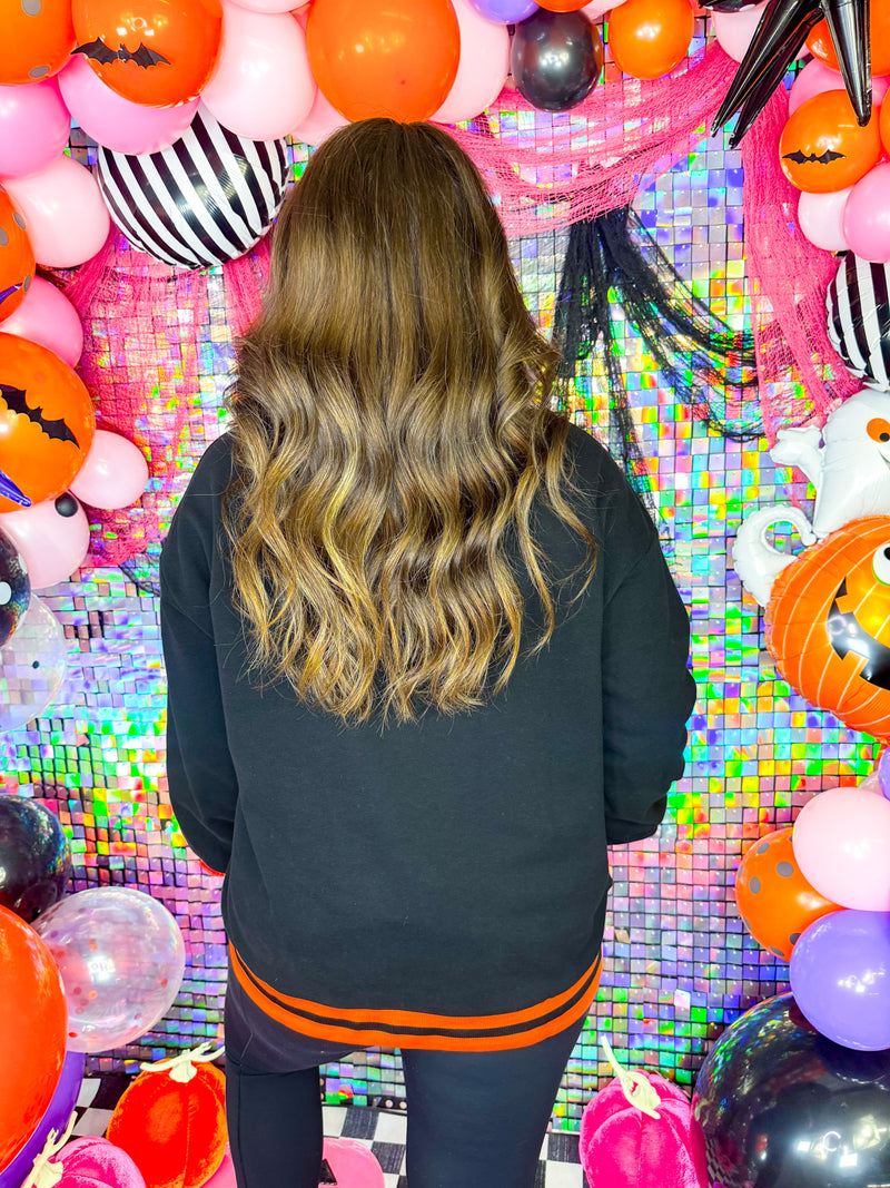QOS- Black Halloween Bucket Sweatshirt