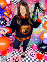 QOS- Black Halloween Bucket Sweatshirt