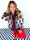 QOS- UGA Knit Mascot Rhinestone Cardigan