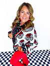 QOS- UGA Knit Mascot Rhinestone Cardigan