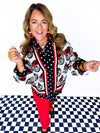 QOS- UGA Knit Mascot Rhinestone Cardigan