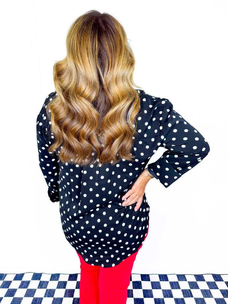 Kathryn Button Down- Polka Dot