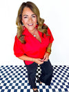 Adrienne- Red Alert Sloan Top