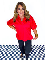 Adrienne- Red Alert Sloan Top