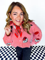 QOS- Licensed UGA- Icon Stripe Button Down