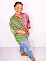 Seaside Sorbet Button Down Top