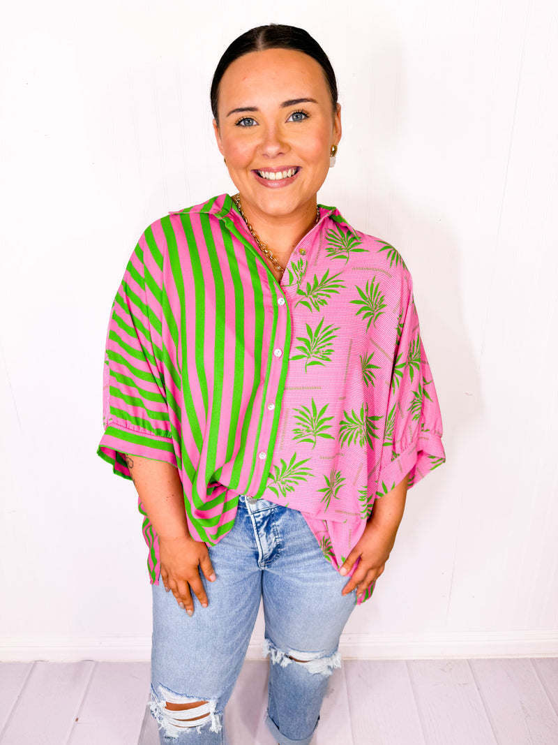 Seaside Sorbet Button Down Top