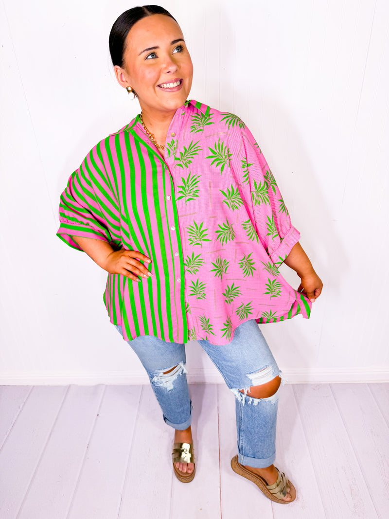 Seaside Sorbet Button Down Top