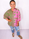Seaside Sorbet Button Down Top