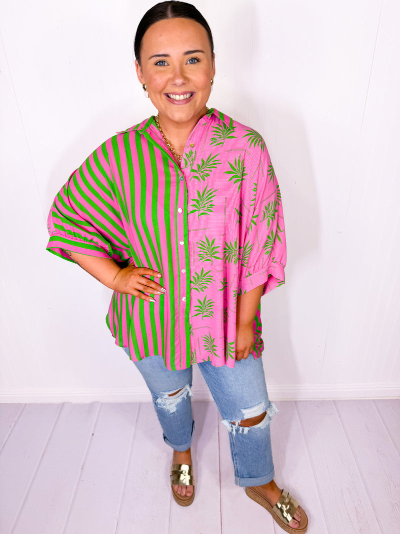 Seaside Sorbet Button Down Top