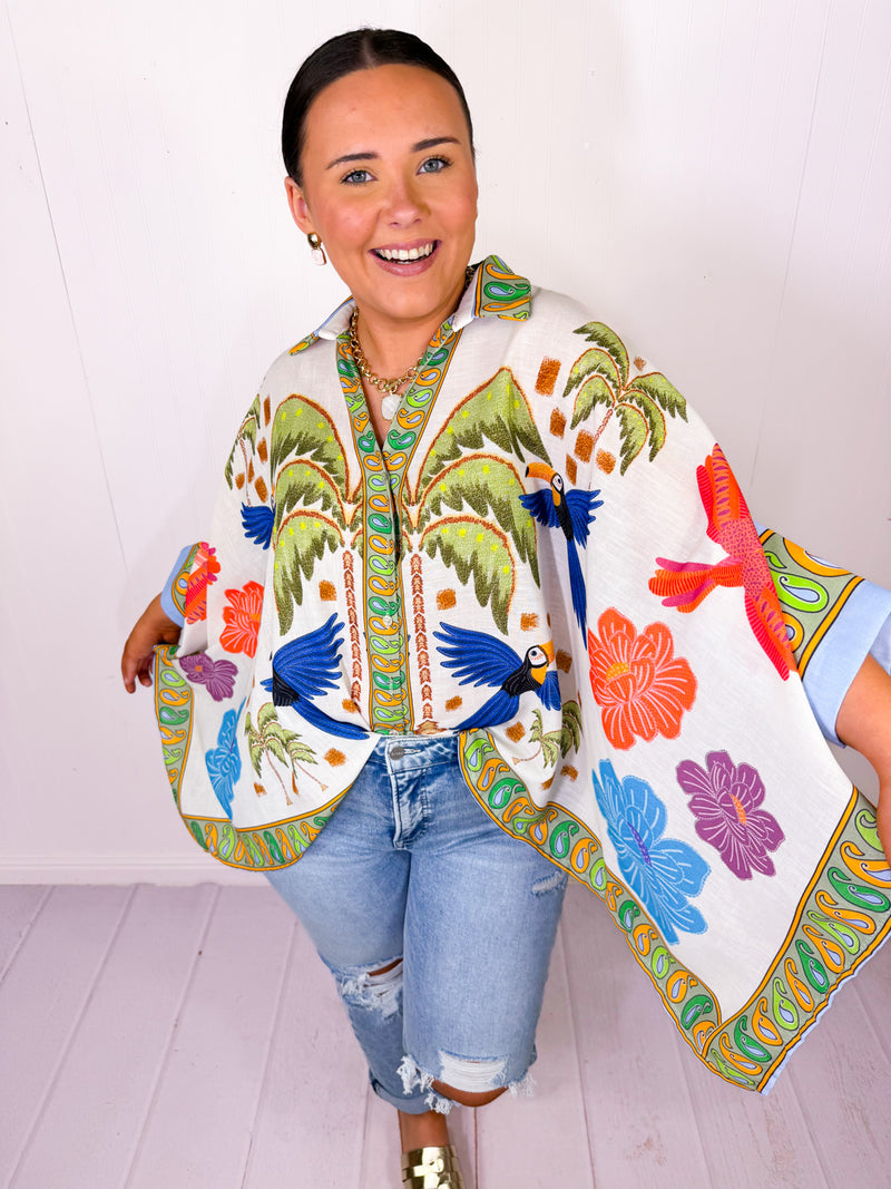 Palm Coast Button Down Top