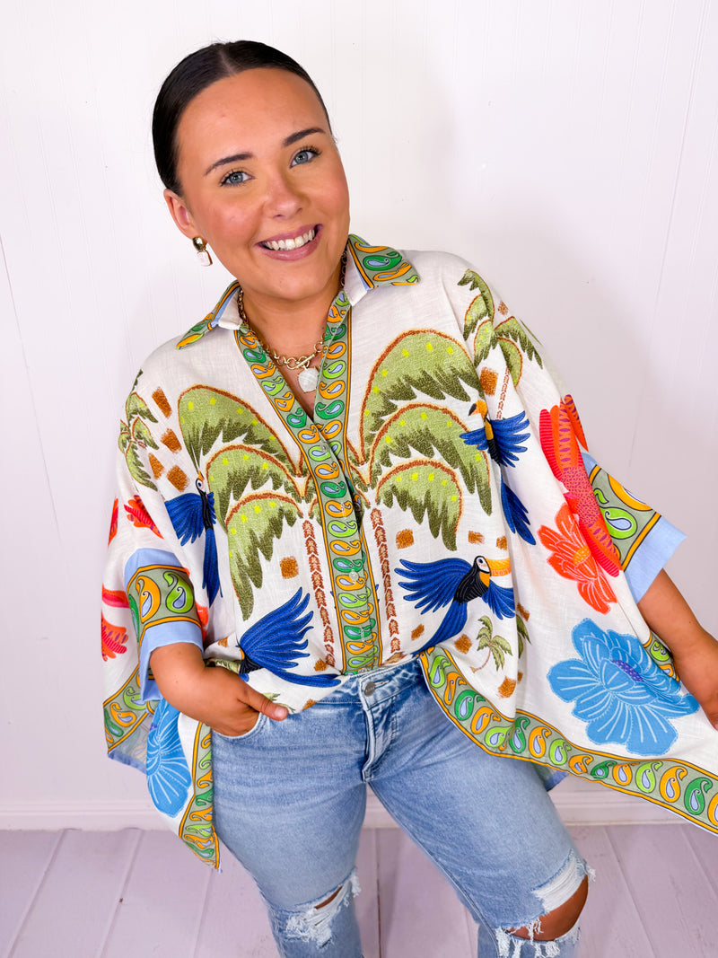Palm Coast Button Down Top