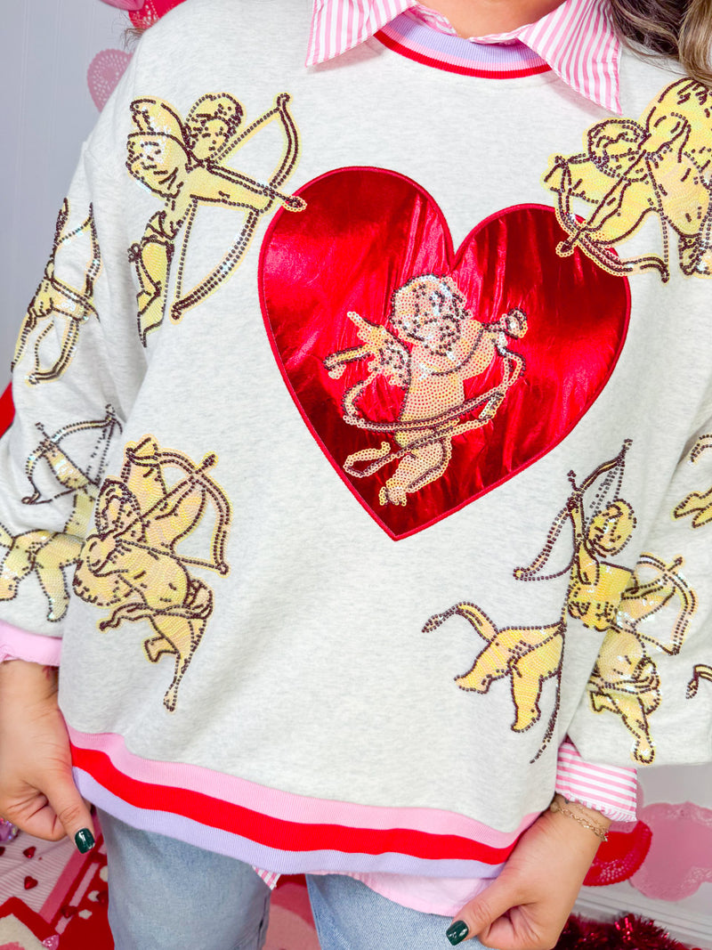 Queen of Sparkles- Vintage Cupid Sweatshirt