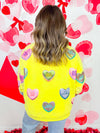 Queen of Sparkles- -Yellow Positive Candy Hearts Sweatshirt