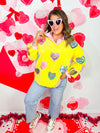 Queen of Sparkles- -Yellow Positive Candy Hearts Sweatshirt