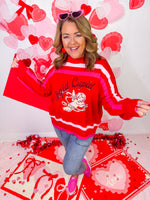 Queen of Sparkles- Red Stupid Cupid Sweater